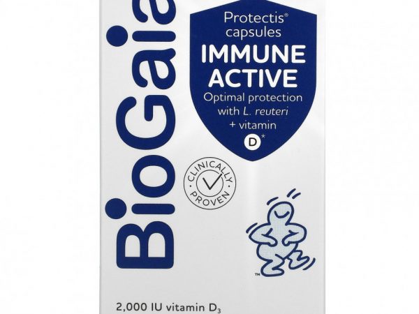 BioGaia, Immune Active, капсулы Protectis, 2000 МЕ, 60 капсул с пробиотиками