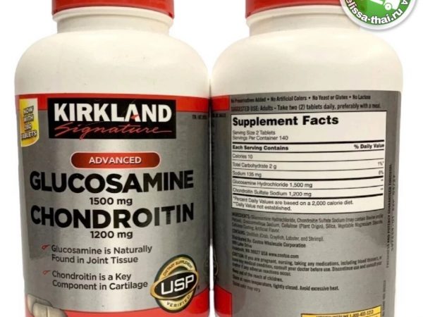 Таблетки для суставов и хрящей Kirkland Signature Advanced Glucosamine 1500 мг Chondroitin Sulfate 1200 мг 280 шт. США